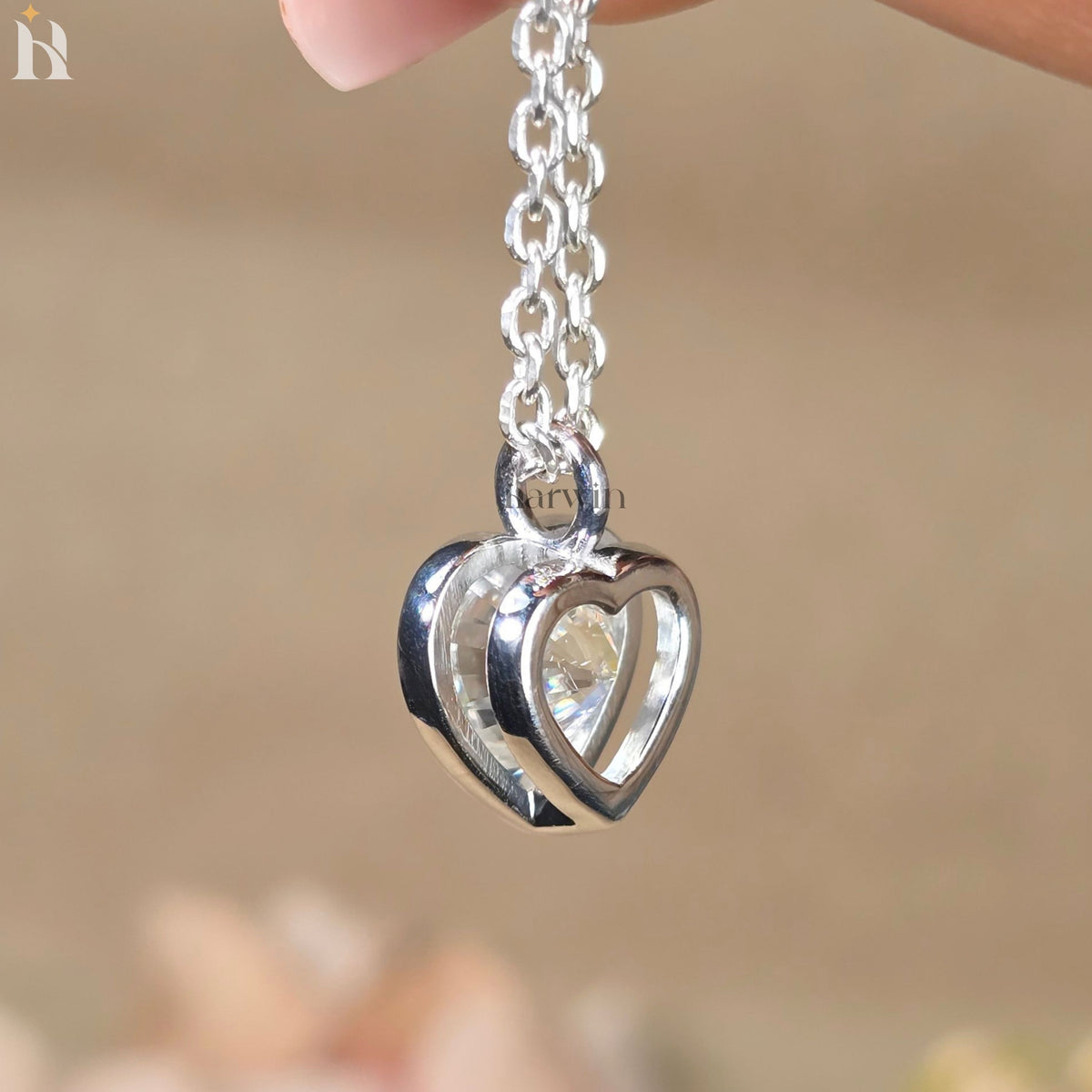 3CT Heart Cut Moissanite Diamond Pendant, 14K Solid Yellow Bezel Set Neckless