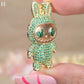 Green CZ Diamond Teddy Bear Pendant | Sterling Silver Hip Hop Necklace