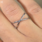 Criss Cross X Ring in Double Dainty Minimalist Crossover Ring