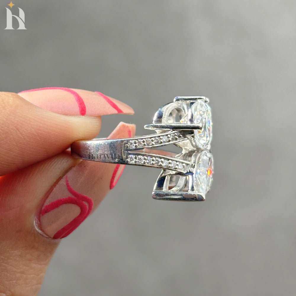 Butterfly Moissanite Diamond Ring, 14K White Gold, Marquise & Pear Cut, Unique Women’s Engagement