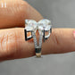 Butterfly Moissanite Diamond Ring, 14K White Gold, Marquise & Pear Cut, Unique Women’s Engagement