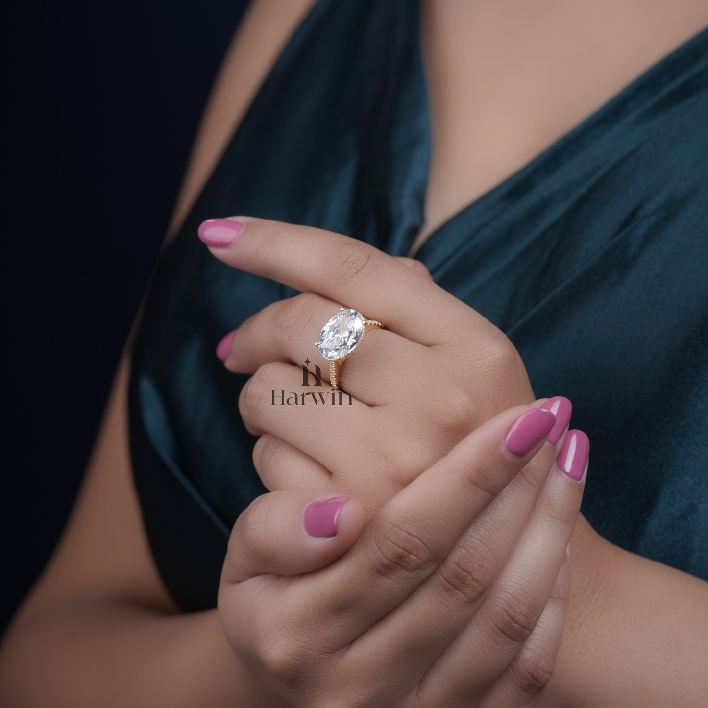 5.20CT Oval Cut Moissanite Engagement Ring