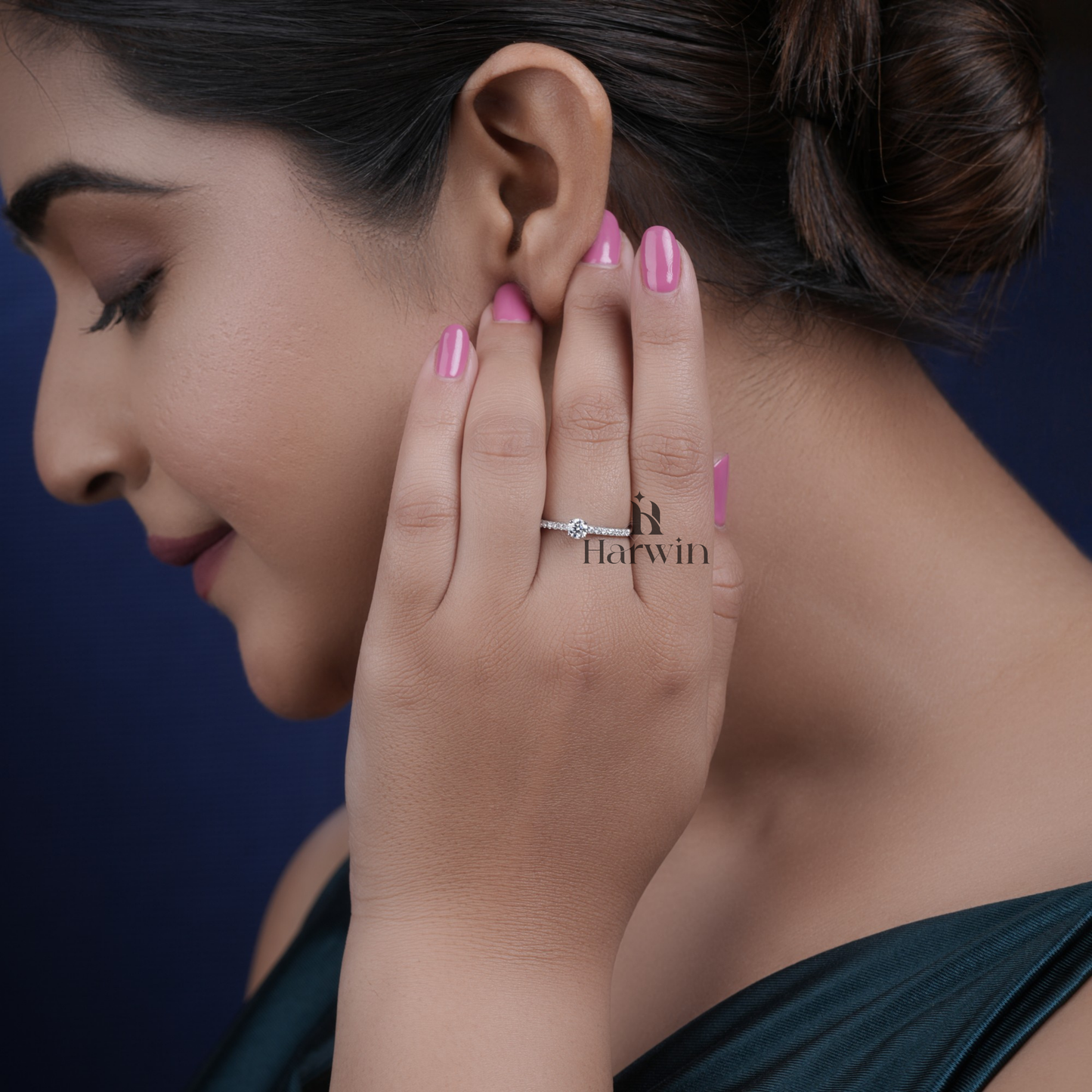 0.25CT Round Moissanite 4- Prong Ring