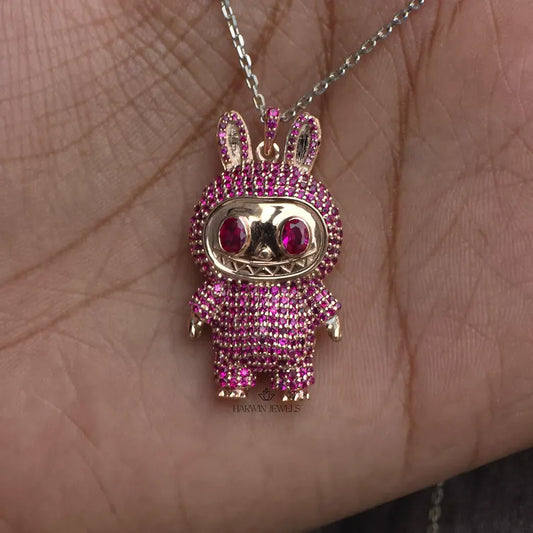 Dazzling Pink Round Cut CZ Pendant