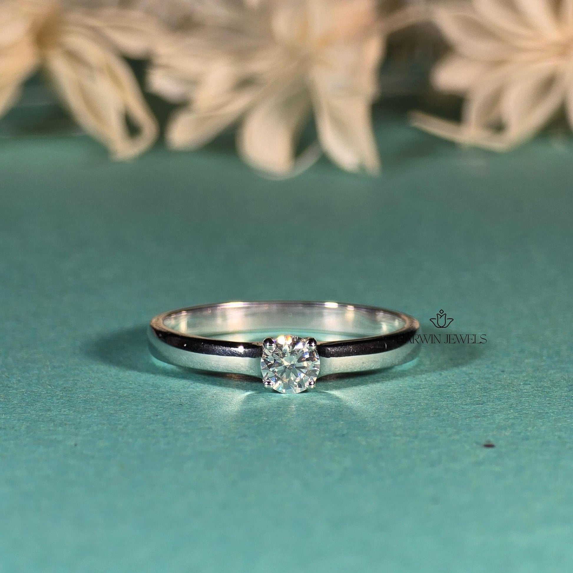 0.30CT to 0.75 CT Solitaire Engagement Ring, Round Cut Lab Grown Diamond Ring, Lab Diamond Wedding Ring, Birthday/Anniversary Gift for Her