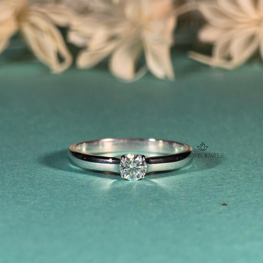 0.30CT to 0.75 CT Solitaire Engagement Ring, Round Cut Lab Grown Diamond Ring, Lab Diamond Wedding Ring, Birthday/Anniversary Gift for Her