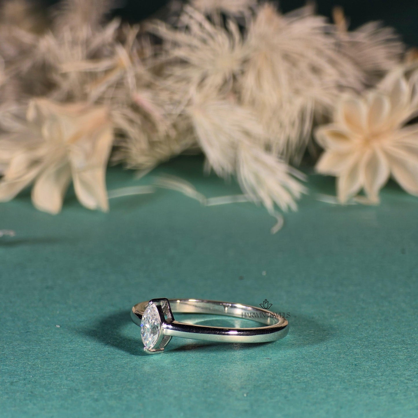 0.40 CT to 1.20 CT Solitaire Diamond Engagement Ring/Marquise Cut Lab Diamond Wedding Ring/Lab Grown Diamond Bridal Ring/10K Solid Gold Ring