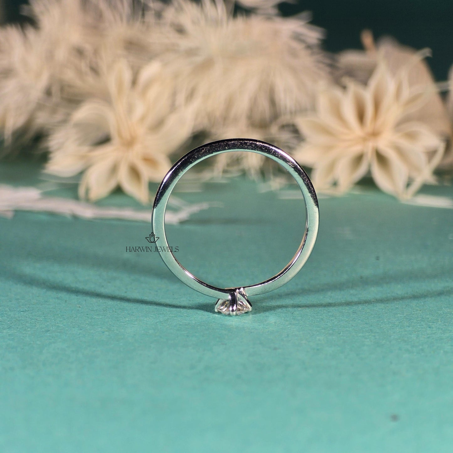 0.25CT to 0.75 CT Tension Set diamond Wedding Ring, Round Cut Colorless Lab Grown Diamond Engagement Ring, 14K White Gold Unique Ring