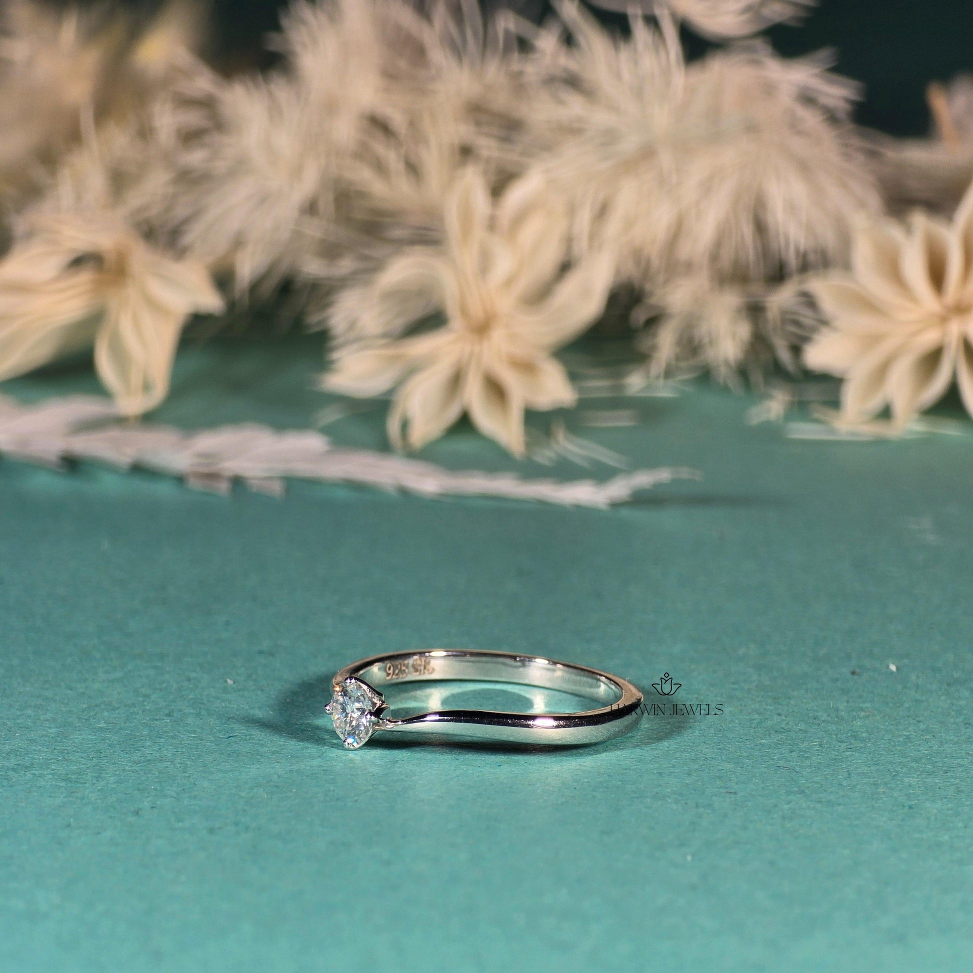 0.25CT to 0.75 CT Tension Set diamond Wedding Ring, Round Cut Colorless Lab Grown Diamond Engagement Ring, 14K White Gold Unique Ring