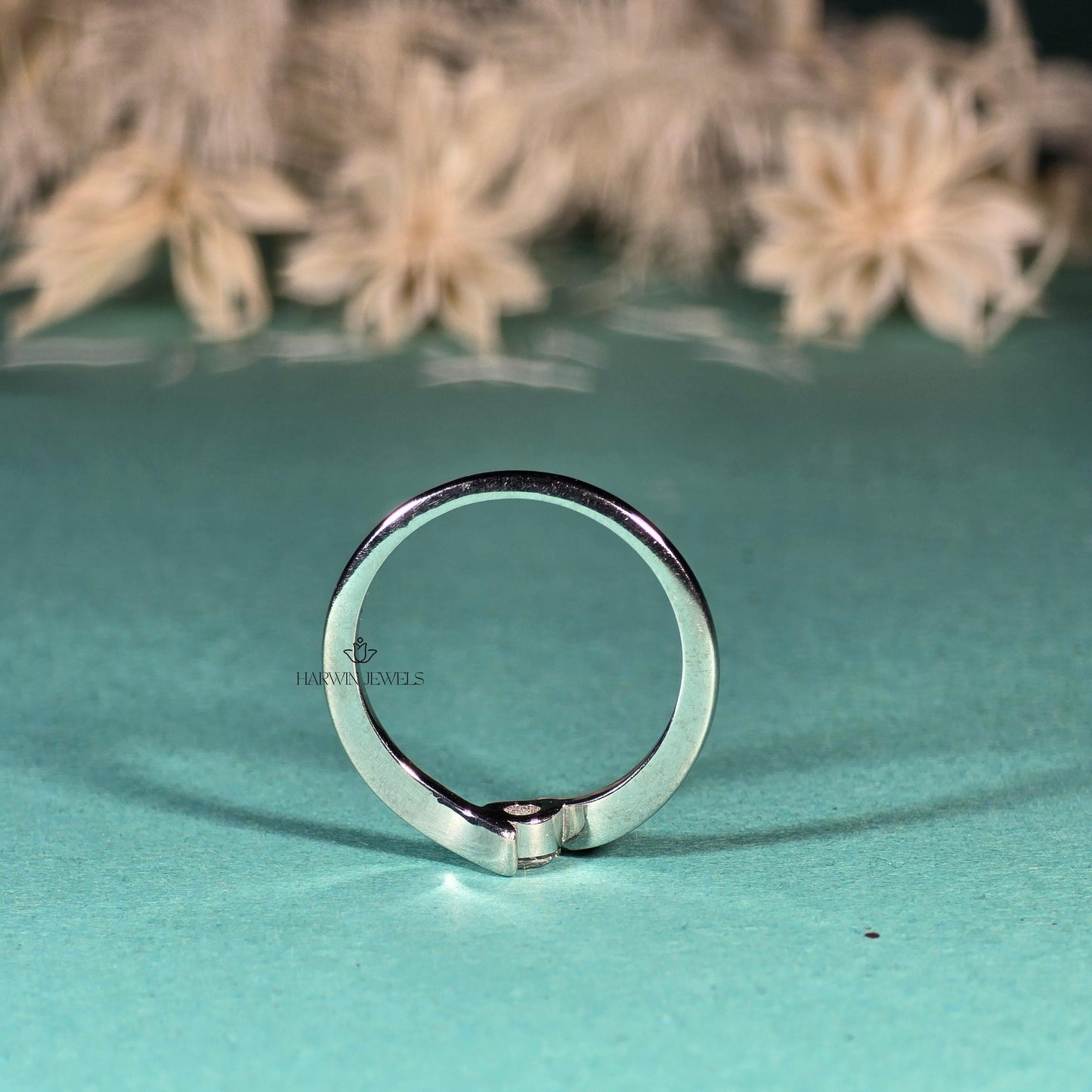 Bypass Shank Tension Set diamond Wedding Ring,0.40CT to 1.20CT Round Cut Colorless Lab Grown Diamond Wedding Ring,14K White Gold Unique Ring