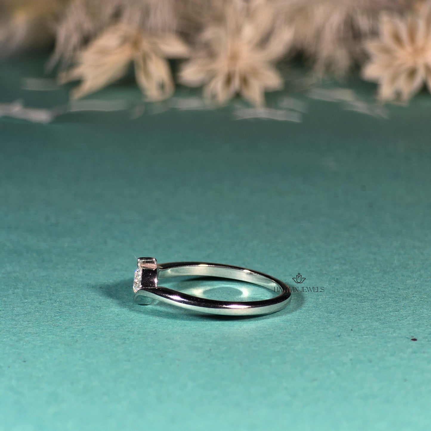 Bypass Shank Tension Set diamond Wedding Ring,0.40CT to 1.20CT Round Cut Colorless Lab Grown Diamond Wedding Ring,14K White Gold Unique Ring