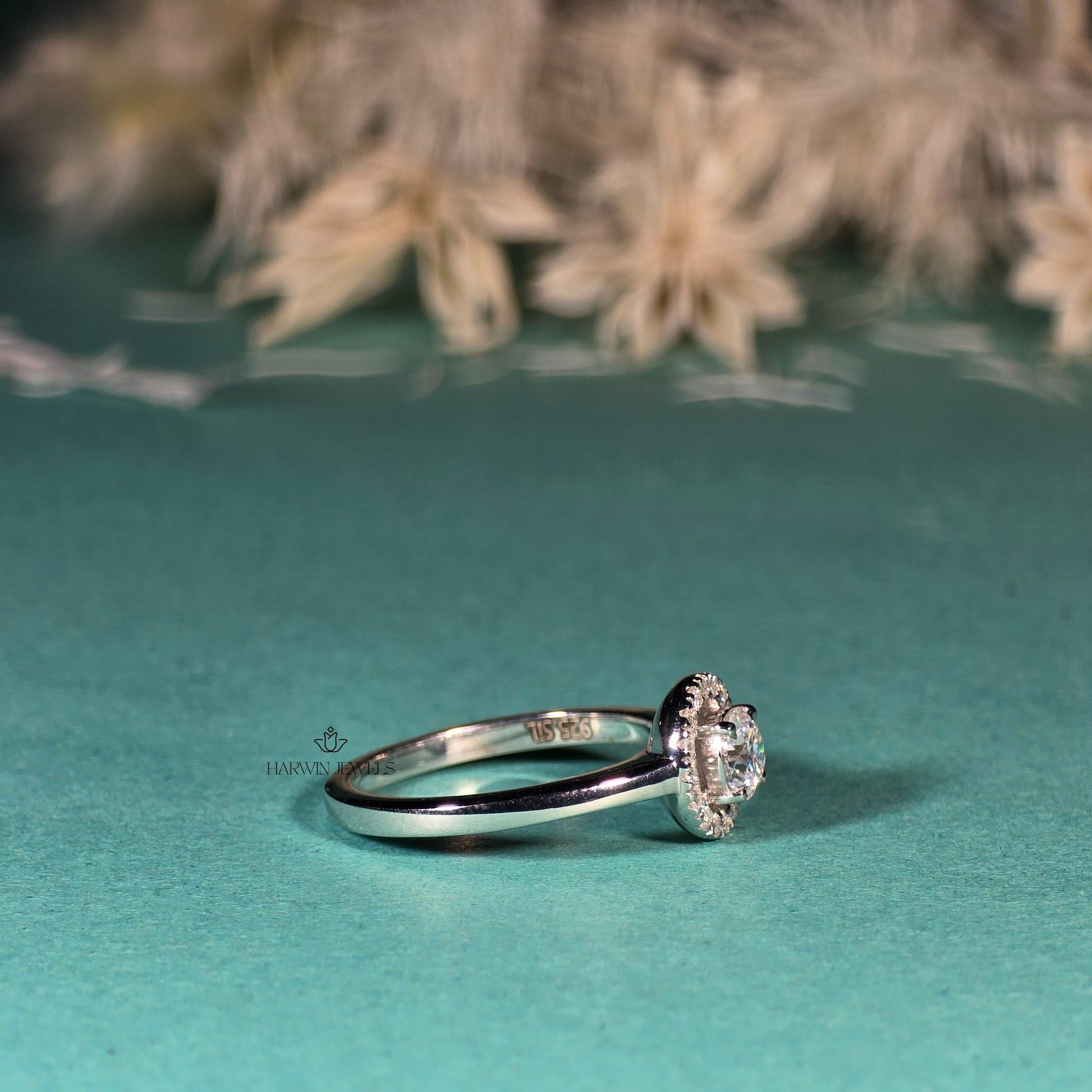 0.75CT to 1.25CTRound Lab Grown Diamond Wedding Ring,Halo Engagement Ring for Her,Bridal Ring, Anniversary Gift,Proposal Ring for Girlfriend