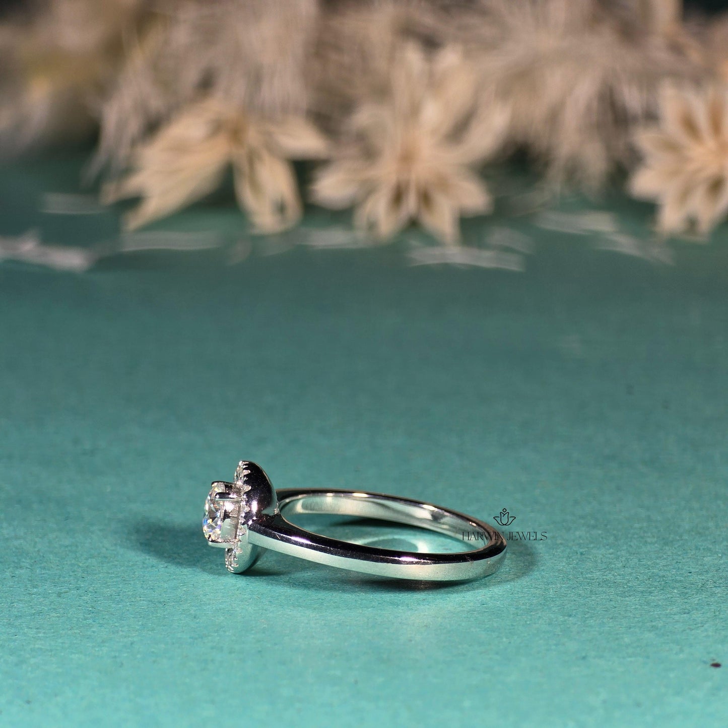 0.75CT to 1.25CTRound Lab Grown Diamond Wedding Ring,Halo Engagement Ring for Her,Bridal Ring, Anniversary Gift,Proposal Ring for Girlfriend