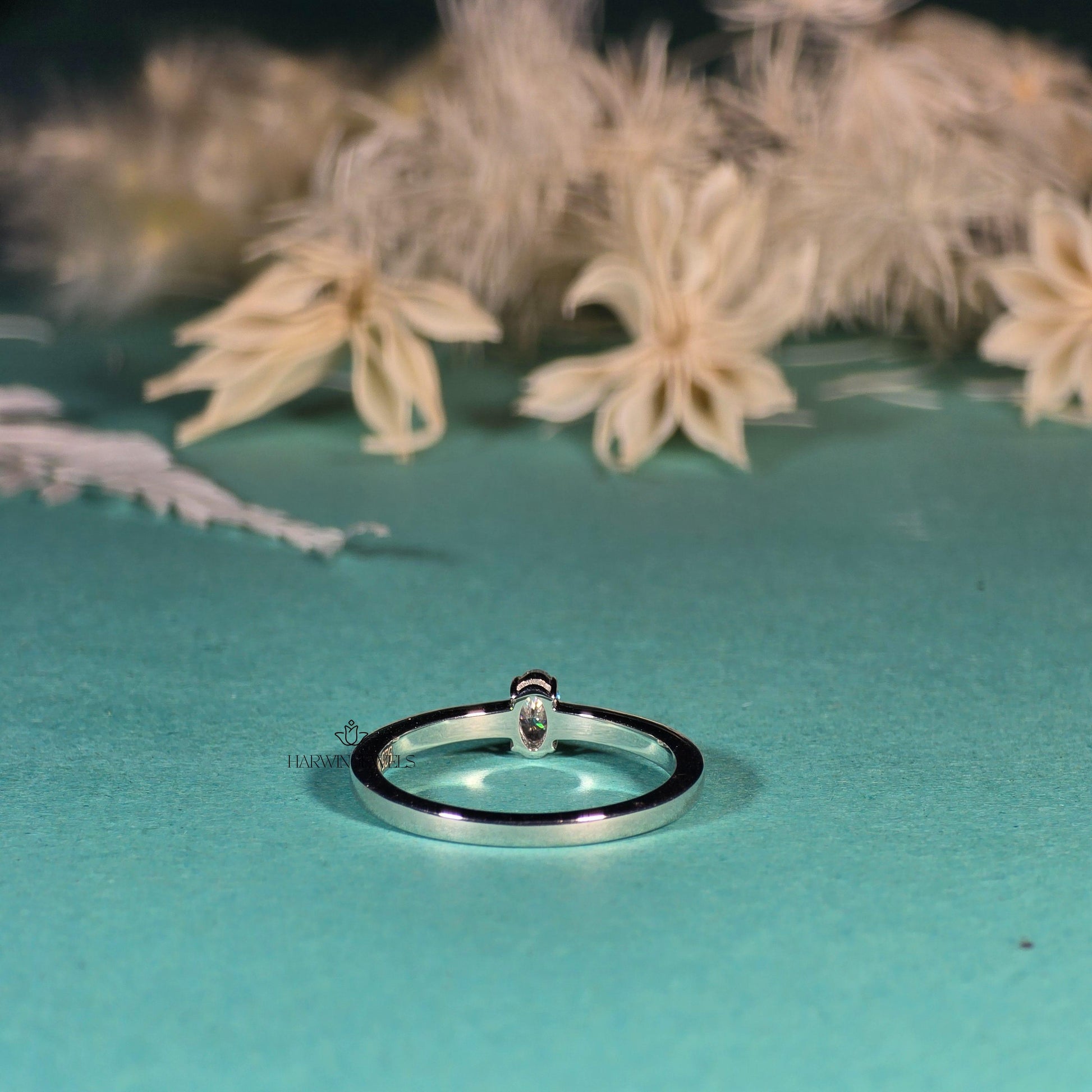 Oval Cut Lab Diamond Engagement Ring, Solid 14k White Gold Solitaire Ring, Proposal Ring,0.30CT to 0.75 CT Anniversary Rings, Proposal Ring