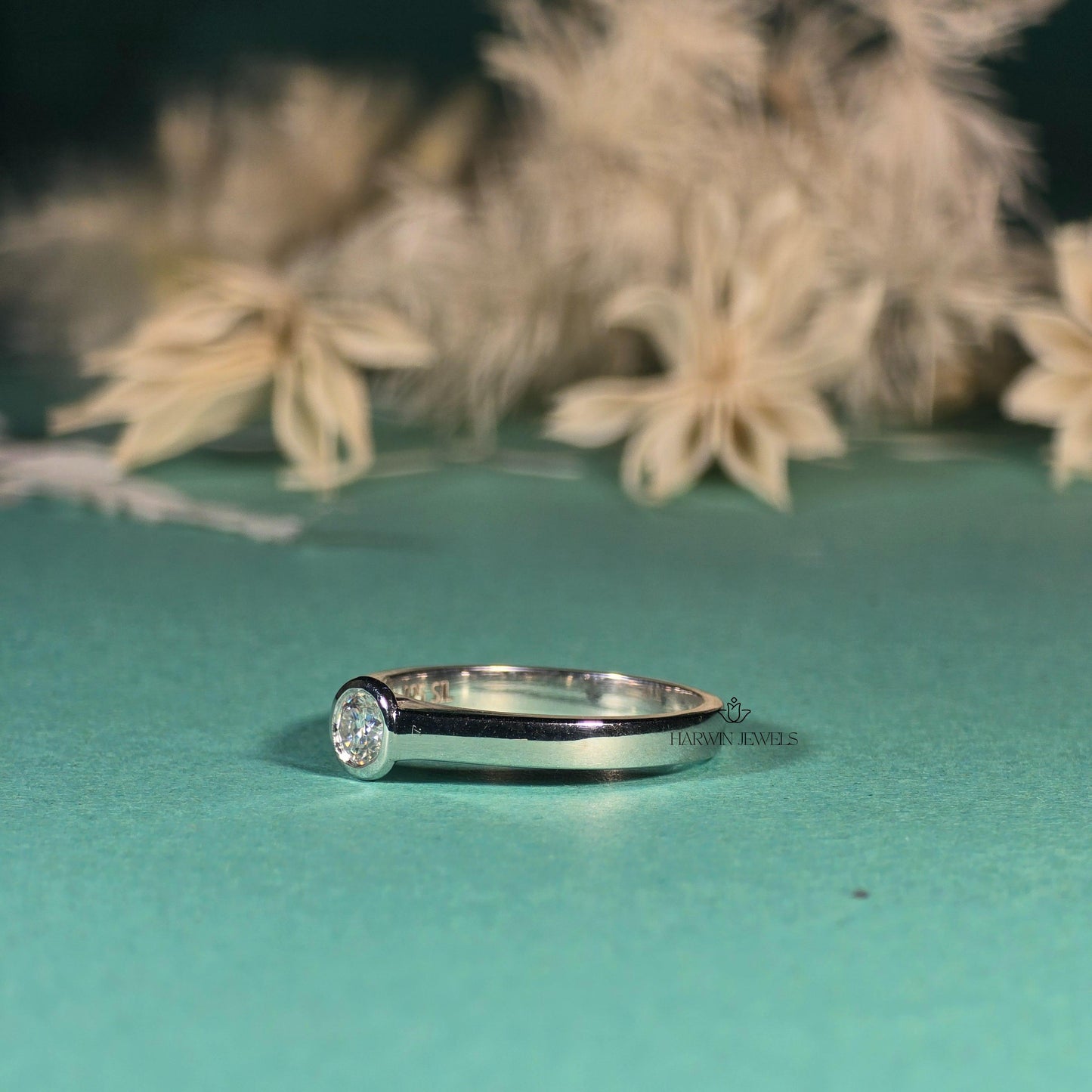 0.30CT to 0.75 CT Round Brilliant Cut Lab Grown Diamond Solitaire Ring, Lab Grown Diamond Wedding Ring, Round Cut Solitaire Bezel Set Ring