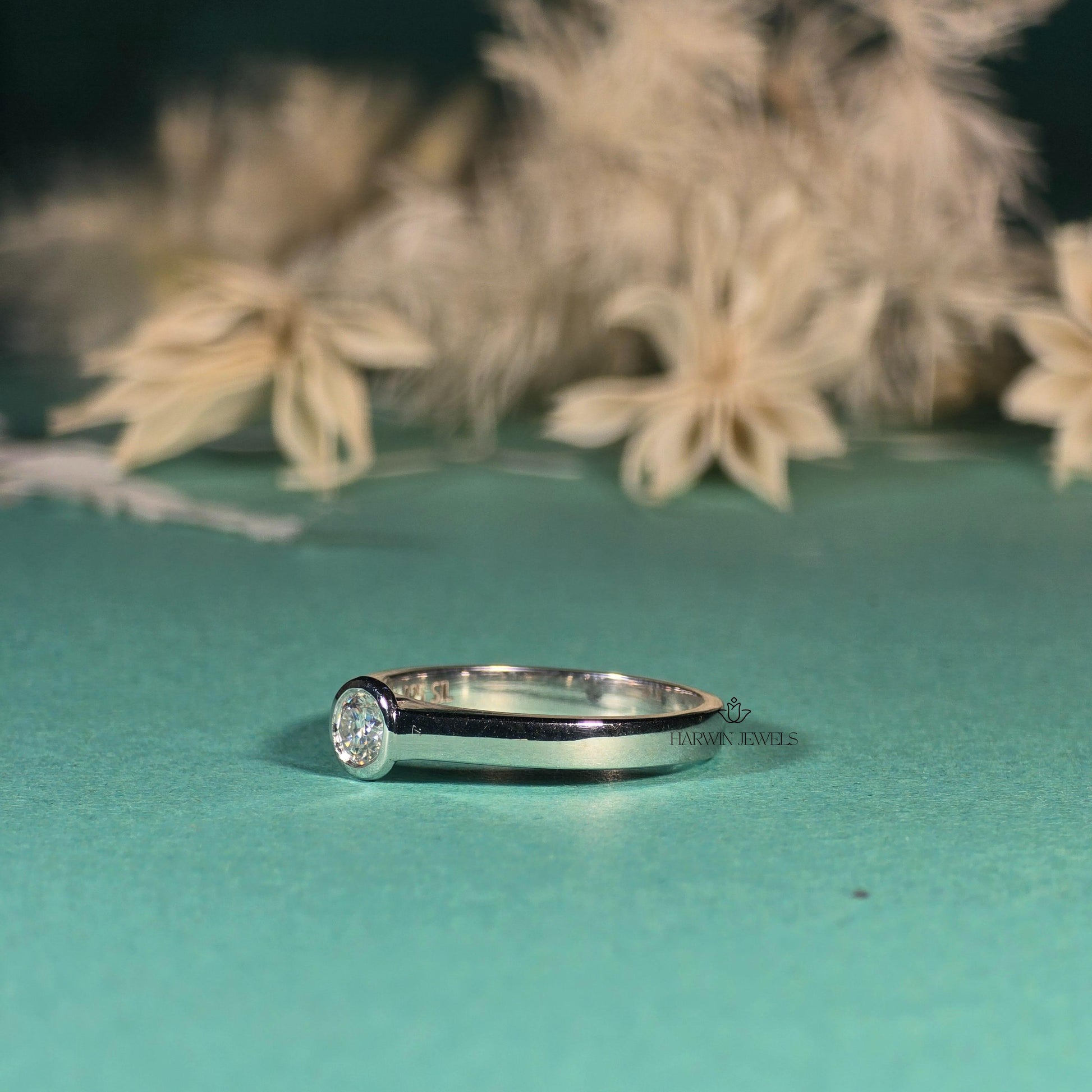 0.30CT to 0.75 CT Round Brilliant Cut Lab Grown Diamond Solitaire Ring, Lab Grown Diamond Wedding Ring, Round Cut Solitaire Bezel Set Ring