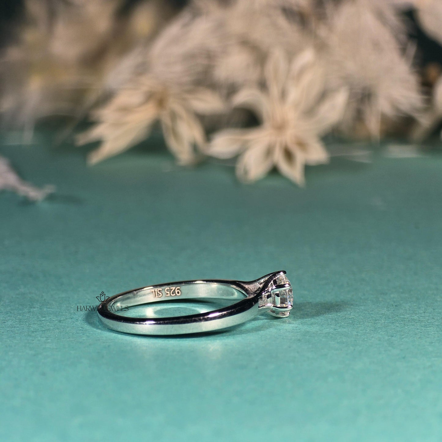 Round Brilliant Cut Lab Grown Diamond Solitaire Engagement Ring, 6 Prongs 14k White Gold , 0.75CT to 1.25CT Lab Diamond Anniversary Ring