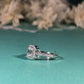 Emerald Cut Halo Ring, 0.50 CT to 1.00 CT Lab Grown Diamond Engagement Ring, Wedding Ring For Her, 14k white gold ring, Emerald pave band