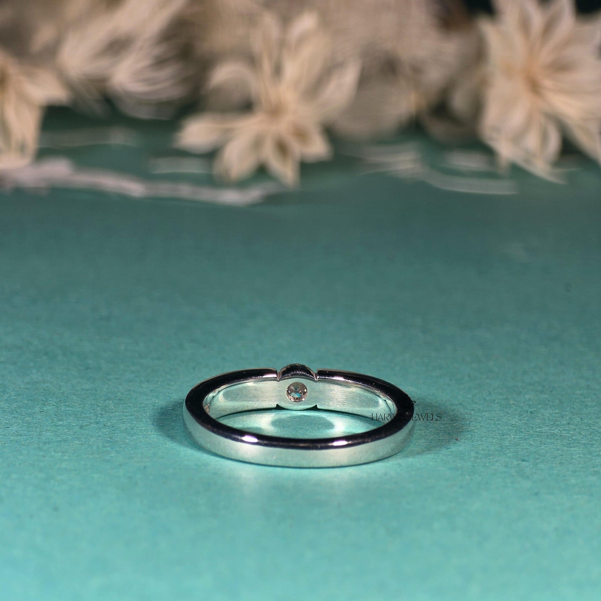 0.30CT to 0.75CT Round Cut Diamond Solitaire Ring, Tension Set Ring, Engagement Ring,925 Sterling Silver Ring, Valentine Gift For Her