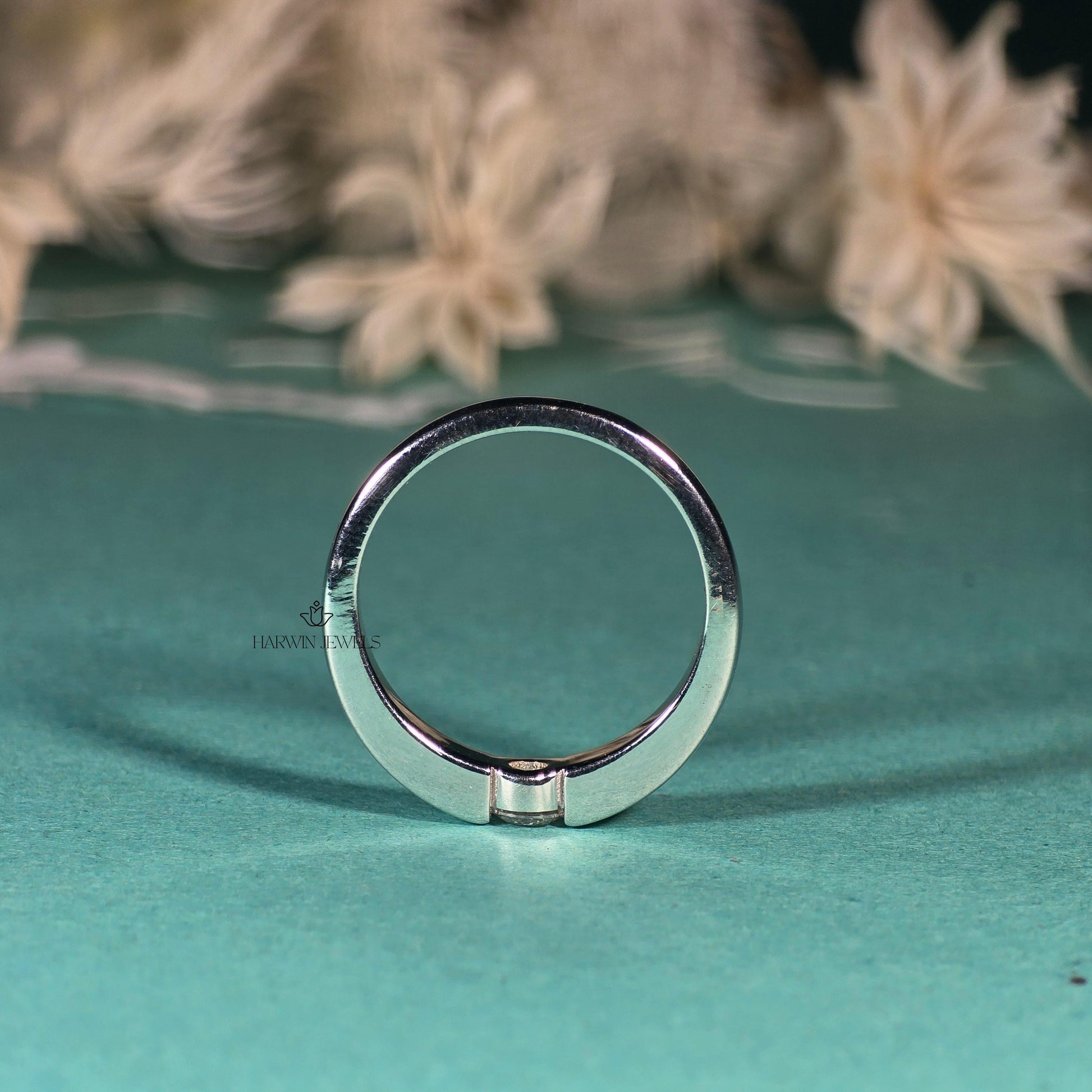 0.30CT to 0.75CT Round Cut Diamond Solitaire Ring, Tension Set Ring, Engagement Ring,925 Sterling Silver Ring, Valentine Gift For Her