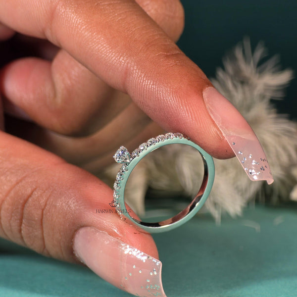 Pave Engagement Ring, Wedding Ring