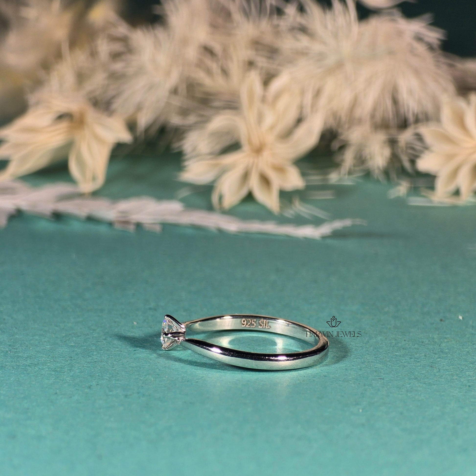 0.25CT to 0.75 CT Tension Set diamond Wedding Ring, Round Cut Colorless Lab Grown Diamond Engagement Ring, 14K White Gold Unique Ring