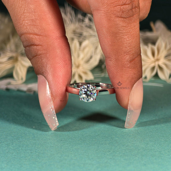 White Gold Created Diamond Ring