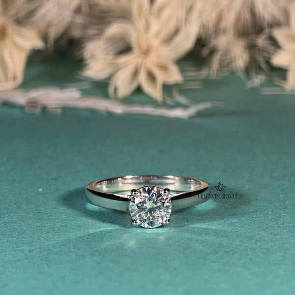White Gold Created Diamond Ring