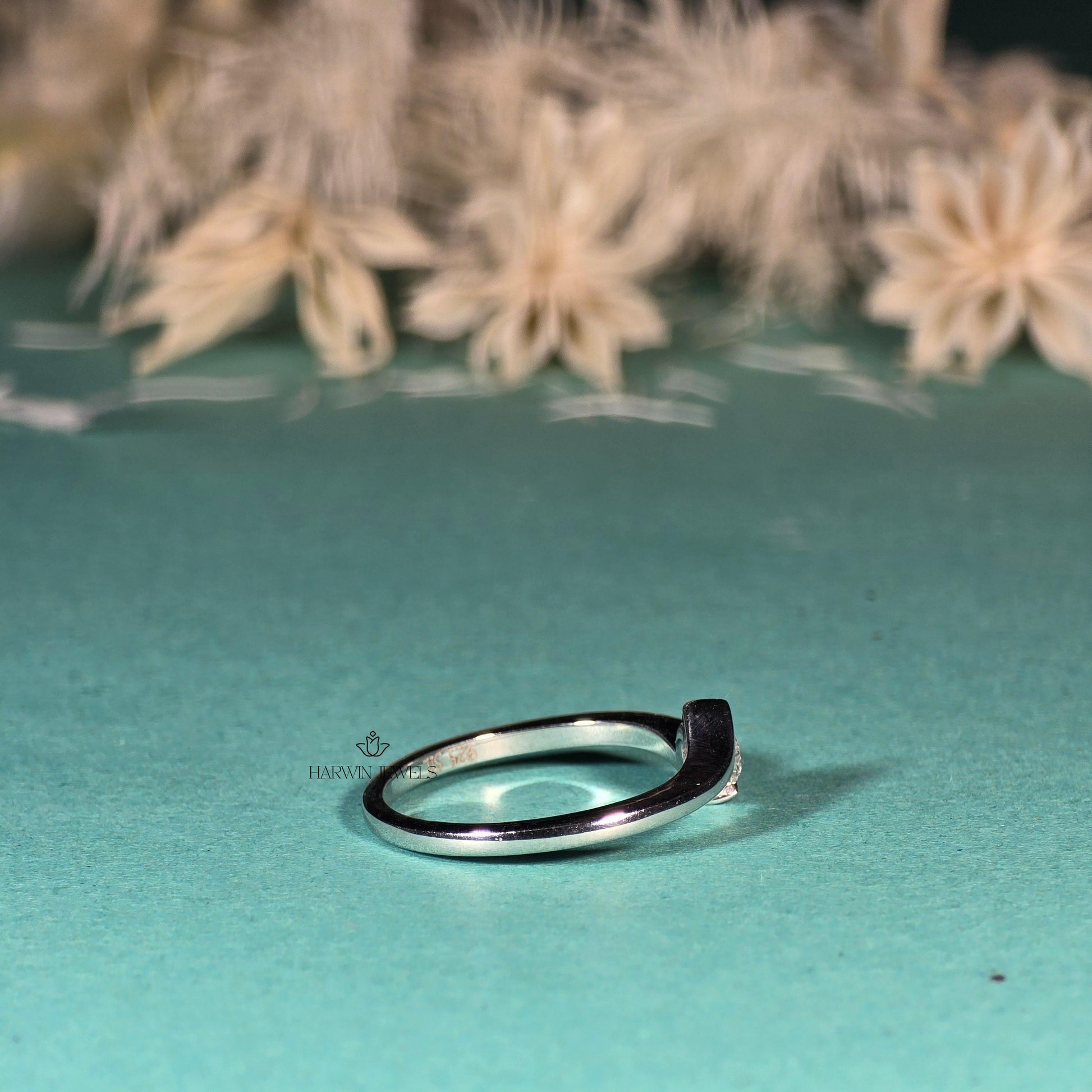 Bypass Shank Tension Set diamond Wedding Ring,0.40CT to 1.20CT Round Cut Colorless Lab Grown Diamond Wedding Ring,14K White Gold Unique Ring