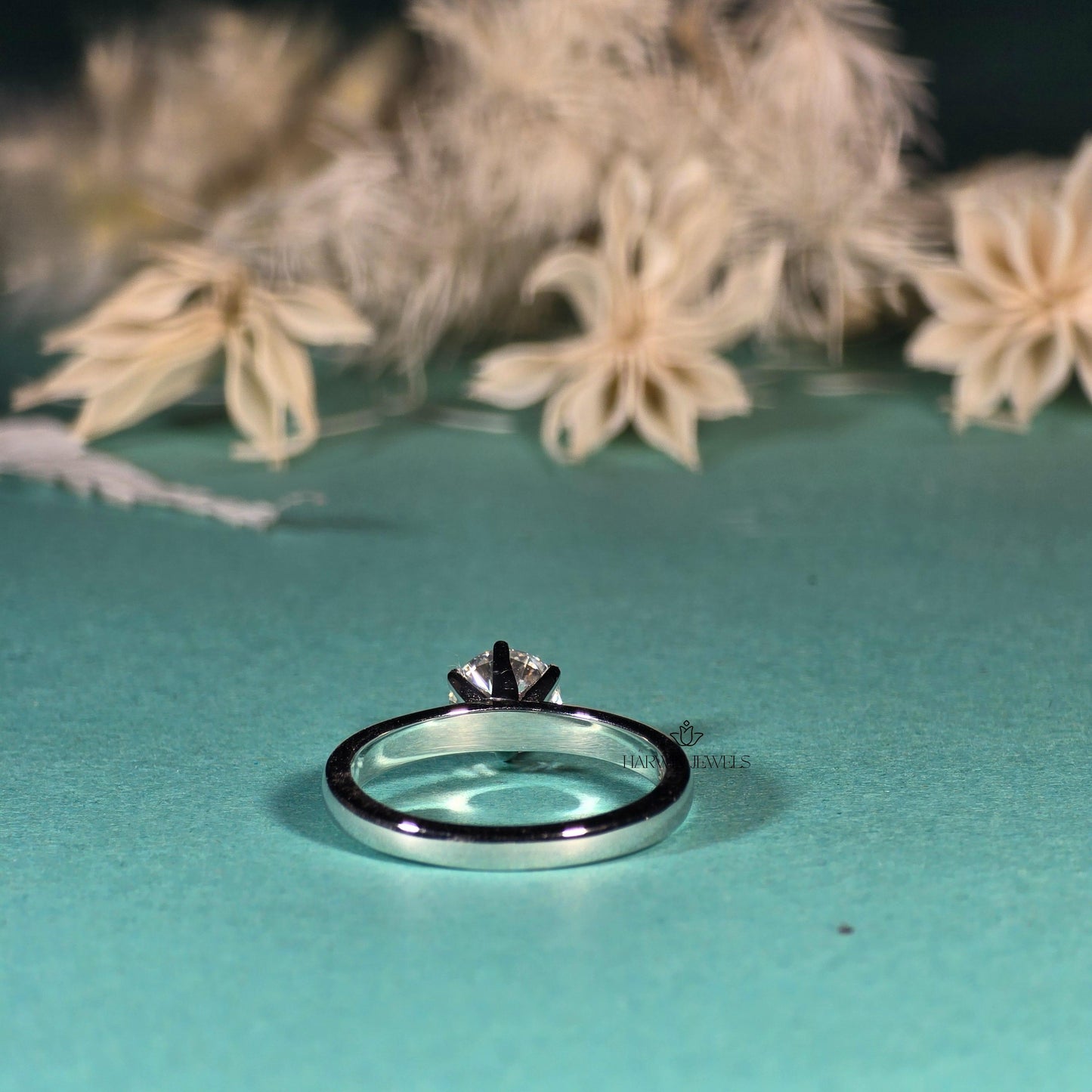 1.0 CT to 1.75 CT Round Brilliant Cut Lab Grown Diamond Solitaire Engagement Ring, 6 Prong Solitaire Ring, 14k White Gold CVD Lab Created