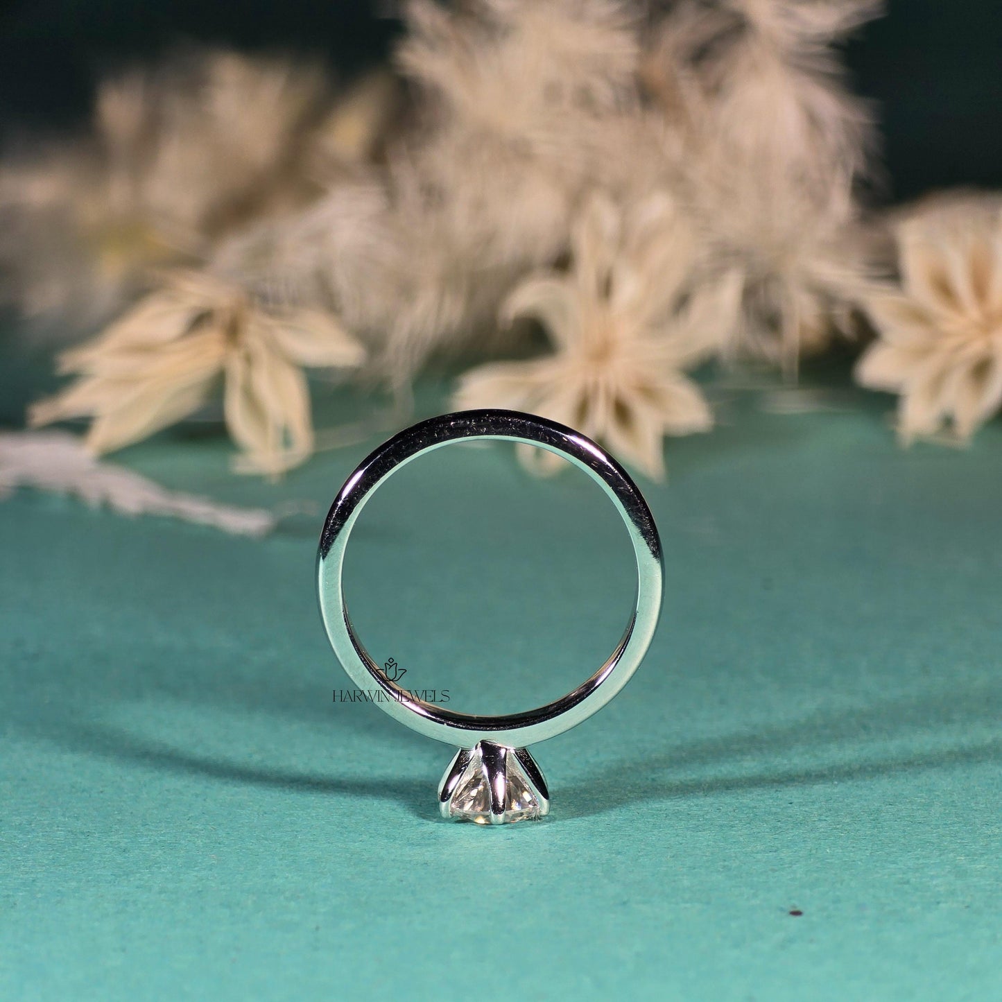 1.0 CT to 1.75 CT Round Brilliant Cut Lab Grown Diamond Solitaire Engagement Ring, 6 Prong Solitaire Ring, 14k White Gold CVD Lab Created