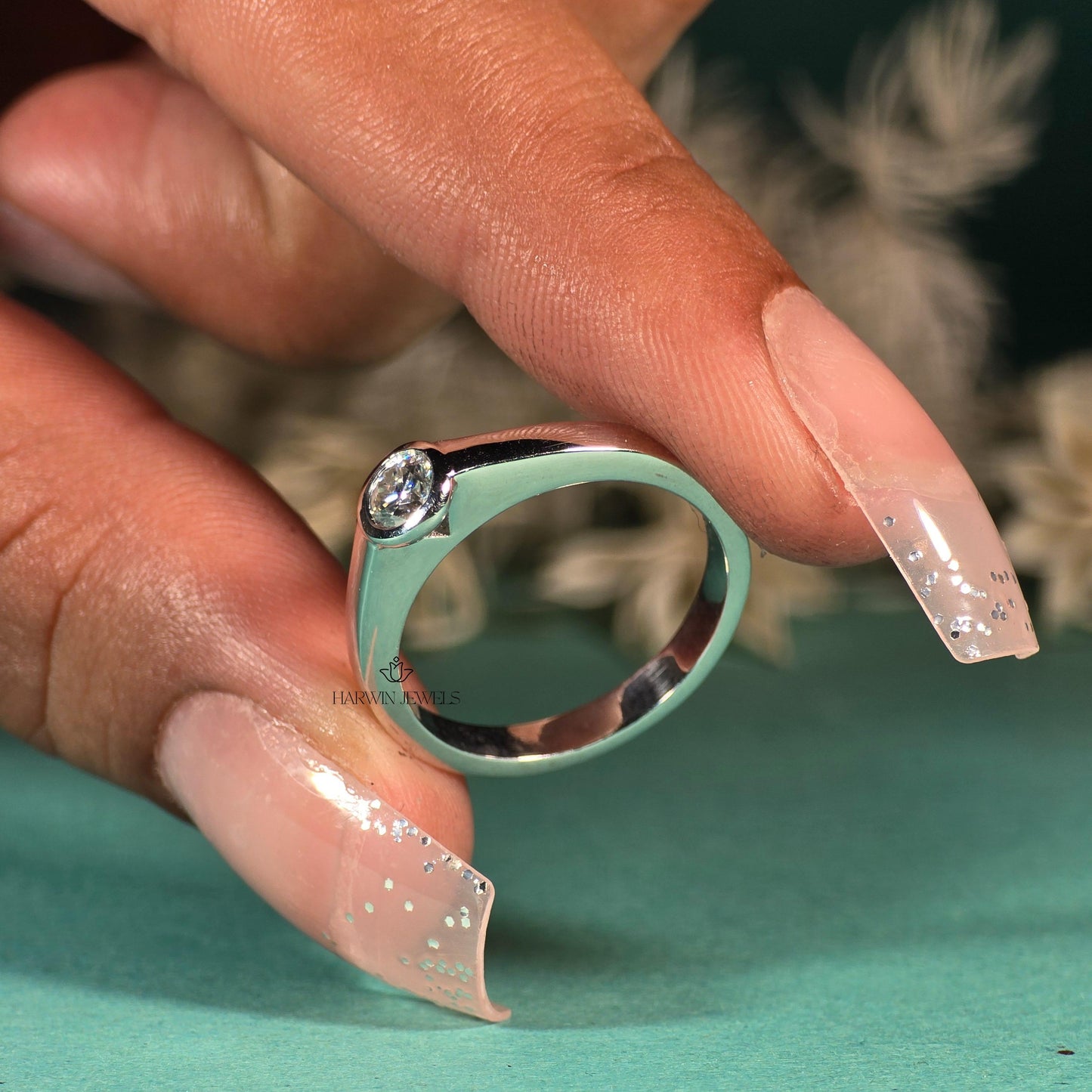 0.30CT to 0.75 CT Round Brilliant Cut Lab Grown Diamond Solitaire Ring, Lab Grown Diamond Wedding Ring, Round Cut Solitaire Bezel Set Ring