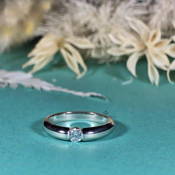 Tension Set Diamond Promise Ring Wedding Ring