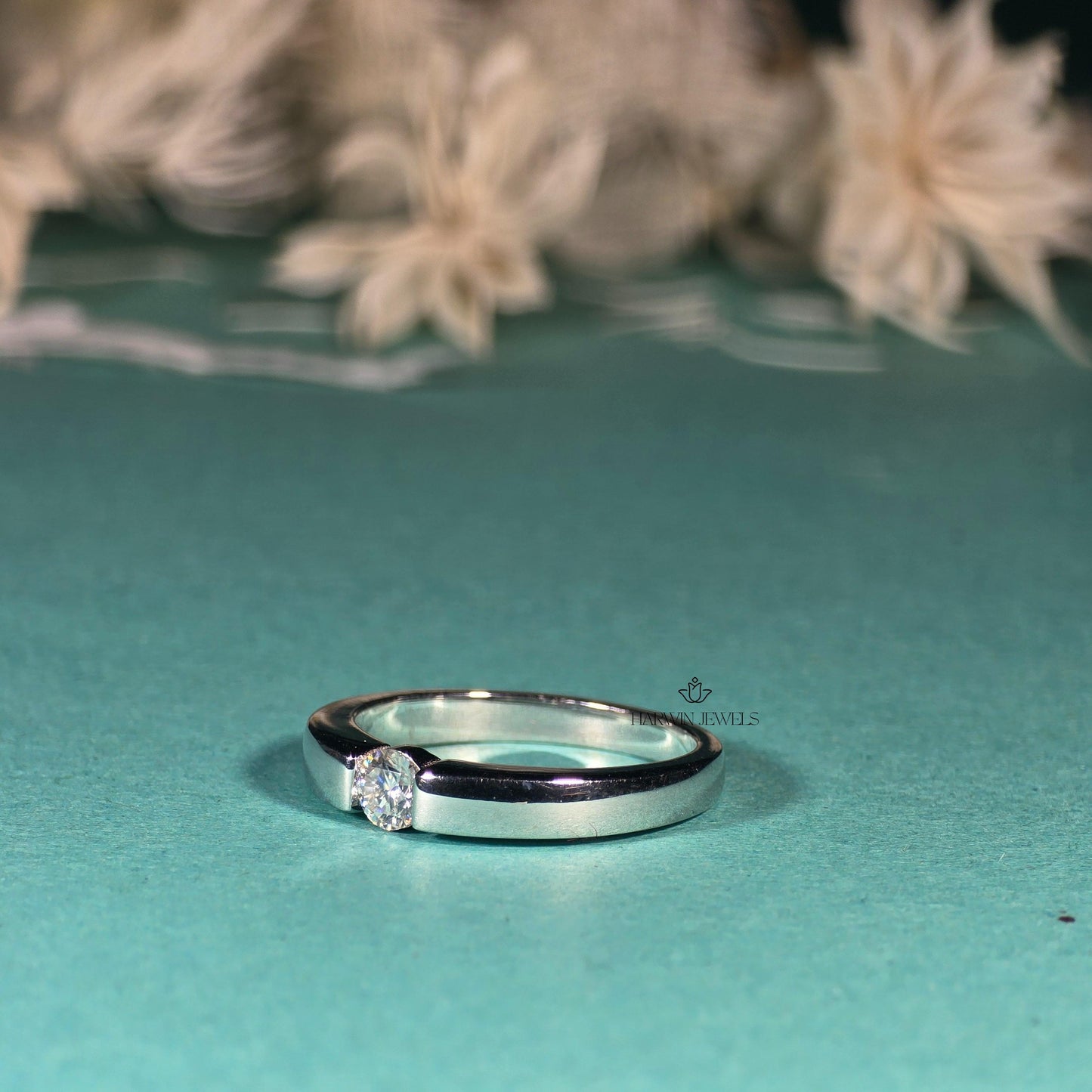 0.30CT to 0.75CT Round Cut Diamond Solitaire Ring, Tension Set Ring, Engagement Ring,925 Sterling Silver Ring, Valentine Gift For Her