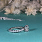 Cushion Cut Moissanite Pave Full Eternity Hidden Halo Engagement Ring Set in 18k White Gold, Pave Solitaire Ring , Proposal Ring, Gifts
