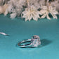 14K White Gold Three Stone Ring, 1.50 CT Oval Cut Moissanite Engagement Ring, Two Round Side Stone Wedding Ring, Anniversary Unique Gift