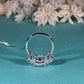 14K White Gold Three Stone Ring, 1.50 CT Oval Cut Moissanite Engagement Ring, Two Round Side Stone Wedding Ring, Anniversary Unique Gift