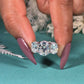 14K White Gold Three Stone Ring, 1.50 CT Oval Cut Moissanite Engagement Ring, Two Round Side Stone Wedding Ring, Anniversary Unique Gift