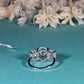 14K White Gold Three Stone Ring, 1.50 CT Oval Cut Moissanite Engagement Ring, Two Round Side Stone Wedding Ring, Anniversary Unique Gift