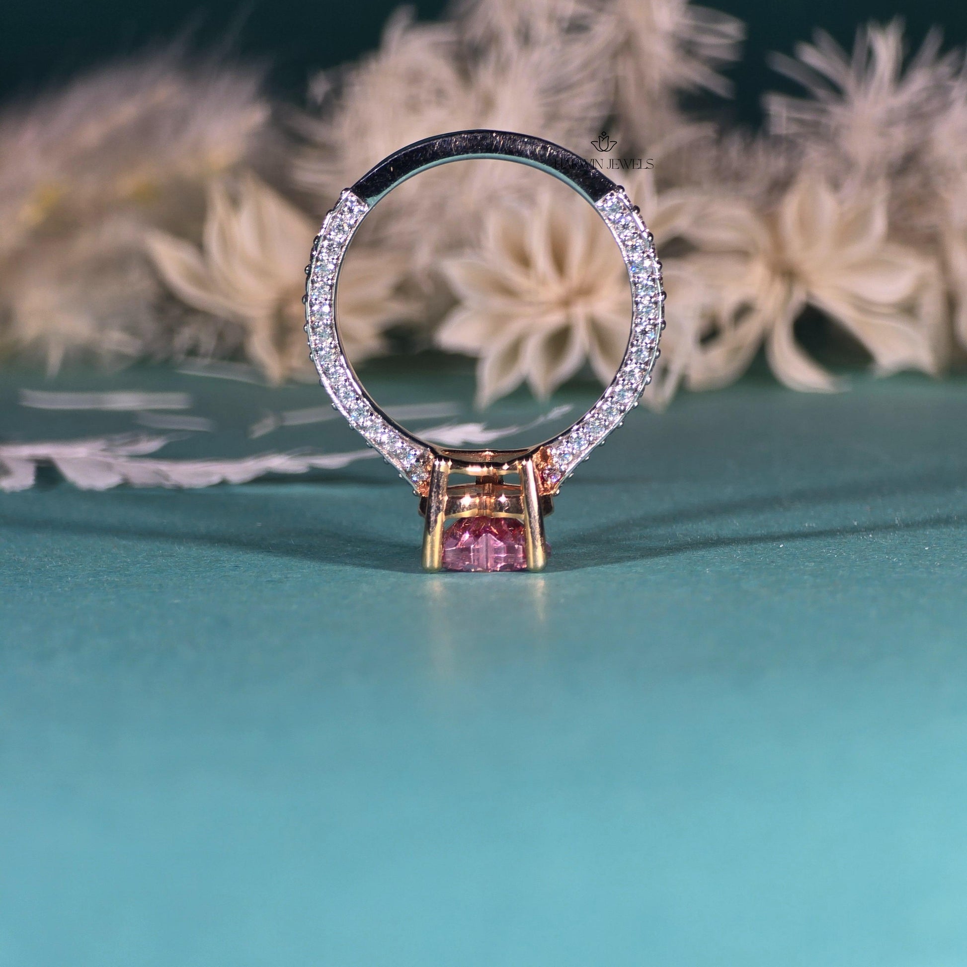 Pink Heart Moissanite Engagement Ring | Pink Heart Cut Ring | 2CT | Wedding Solitaire Ring 14K Solid White Gold Ring/ Promise Designer Ring