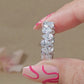 Pear Cut Moissanite Full Eternity Band Teardrop Anniversary Band White Gold Stackable Bridal Ring