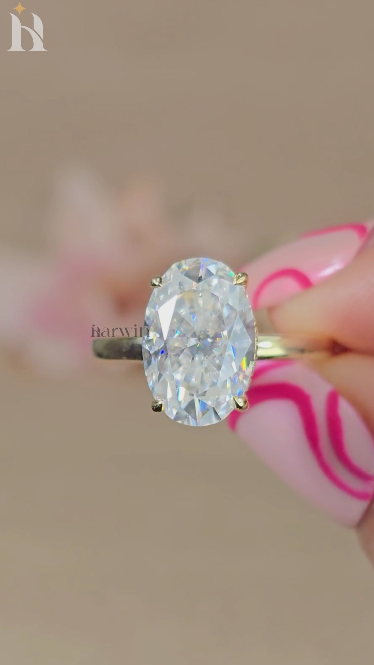 Oval Cut 3.50CT Diamond Engagement Ring, Hidden Halo And Four Prongs Anniversary Ring, 14K Solid Yellow Gold Wedding Ring