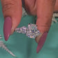 Radiant Cut Moissanite Engagement Ring, Side Stone Heart Cut Ring,Elongated Radiant,Three Stone Ring ,4.80 CT Pave Set Proposal Wedding Ring