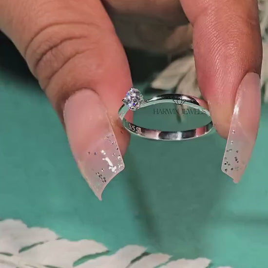 0.25CT to 0.75 CT  Tension Set diamond Wedding Ring, Round Cut Colorless Lab Grown Diamond Engagement Ring, 14K White Gold Unique Ring