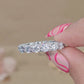 14k White Gold Moissanite Eternity Band | 4mm Wide Wedding Ring