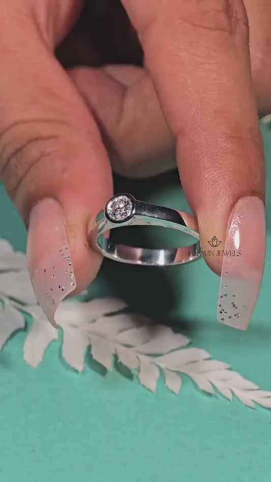 0.30CT to 0.75 CT Round Brilliant Cut Lab Grown Diamond Solitaire Ring, Lab Grown Diamond Wedding Ring, Round Cut Solitaire Bezel Set Ring