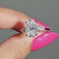 3.50CT Oval Moissanite Three Stone Ring Pear Side Stones Engagement Ring