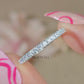 Round Diamond Moissanite Simple Pave Half Eternity Diamond Ring, Matching Band